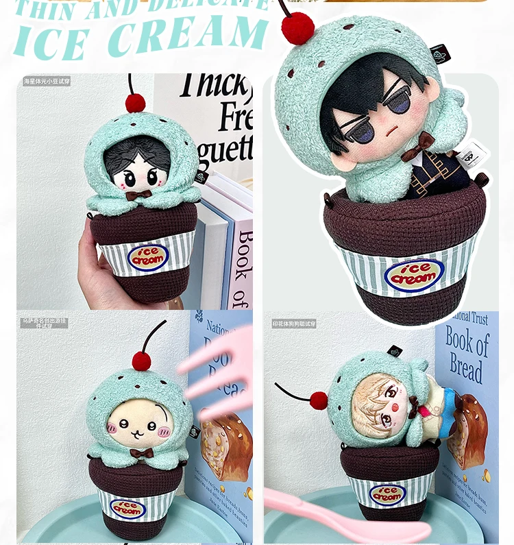 10cm Mini Idol doll clothes Outfit Accessories toy Summer Dessert House Plush Versatile Single Item Set 10cm doll hat DIY Gifts 6