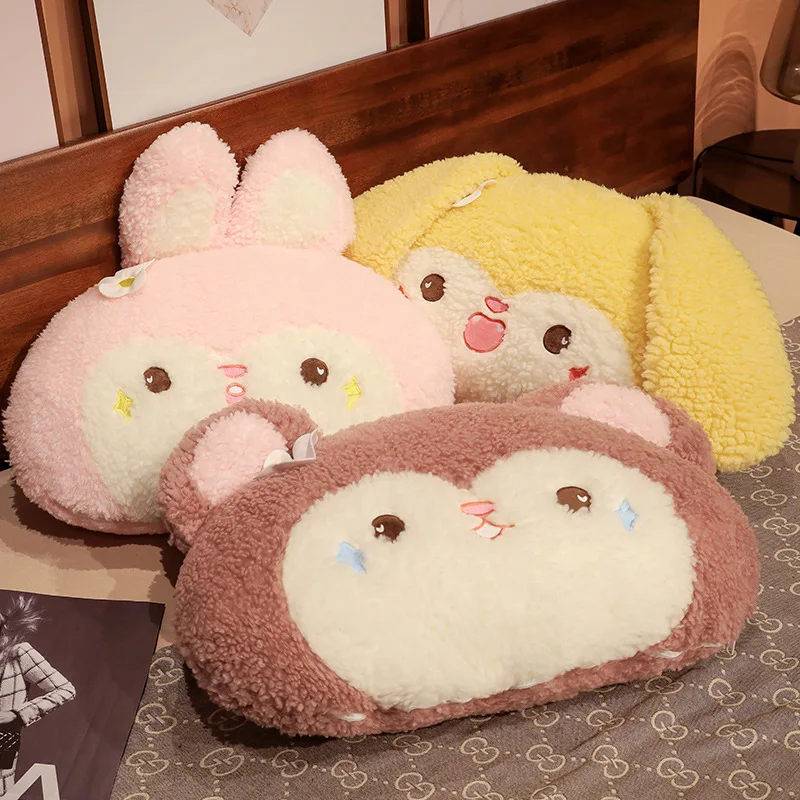 65cm Kawaii Bear Bed Plush Cushion Cute Stuffed Animals Bunny Plushies Throw Pillow Anime Soft Back Sofa Cushion for Girls Gifts