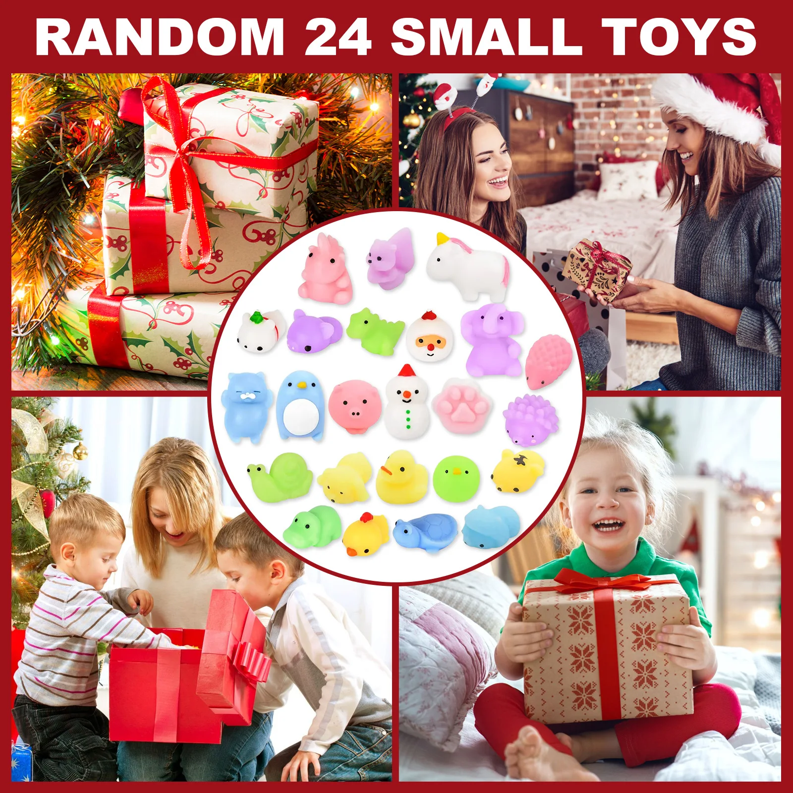 Christmas Advent Calendar Christmas Advent Calendar 24 Days Countdown Surprise Blind Box Squishy Cute Animals Decompression Toys For Kids Adult Gifts