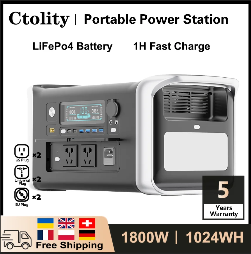 CENTRALE ÉLECTRIQUE PORTABLE ALLPOWERS R1500, 1800W batterie LiFePO4