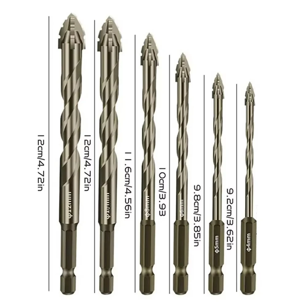 Alloy Drill Bit Multifunctional Tile Glass Cement Metal Ceramic Wood Plastic Hole Saw Triangle Size 6mm 8mm 10mm 12mm,drill bits