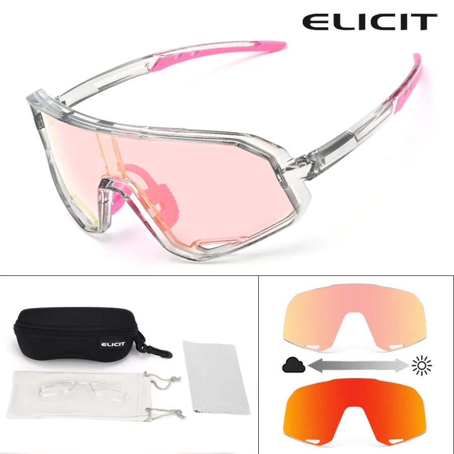 ELICIT Auto Tint Bike Sunglasses for Men Women MTB Cycling Climbing Outdoor Sports UV400 5