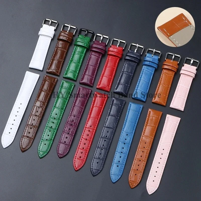 Waterproof Leather Sport Watch Band with Pin Clasp