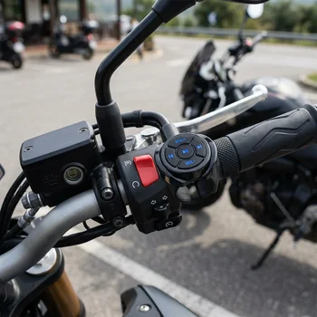 Telecomando Wireless Bluetooth 5.0 con Pulsante Multimediale per Auto, Moto, Bici, Controllo Musica sul Volante per Telefoni e Tablet iOS e Android