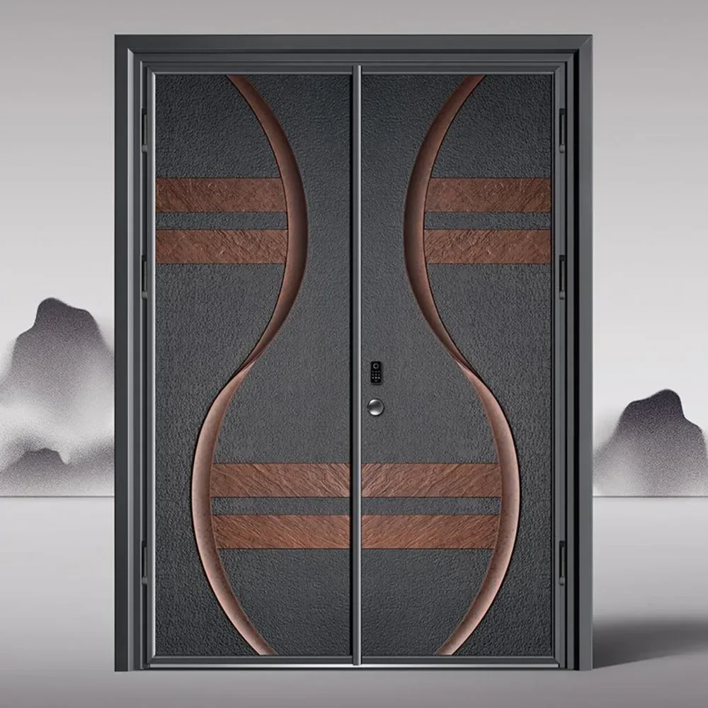 

Cast Aluminum Door Explosion-Proof Bulletproof Security Fire Steel Door Front Doors for Houses Exterior Entrance Doors Custom