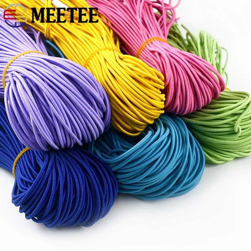 Meetee, 10 метров, 2.8 эластичный шнур мм, резиновая веревка, цветная круглая лента для нижнего белья, штаны, пояс, одежда для шитья, аксессуары DIYCraft