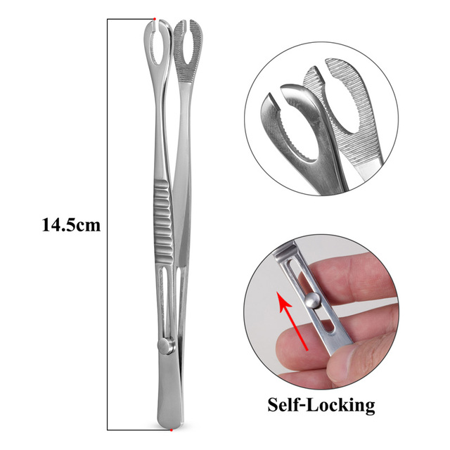 Sterile Surgical Steel Dermal Anchor Holding Tool Plier Tweezer Clamp Professional Disc Forcep Body Piercing Equipment 3-5mm