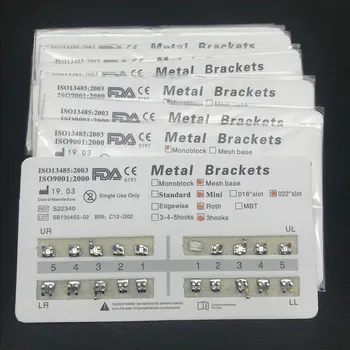 10 แพ็คทันตกรรมจัดฟันวงเล็บโลหะวงเล็บ MINI Roth/MBT/Edgewise 022 สล็อตทันตแพทย์วงเล็บทันตกรรมวงเล็บโลหะ 9