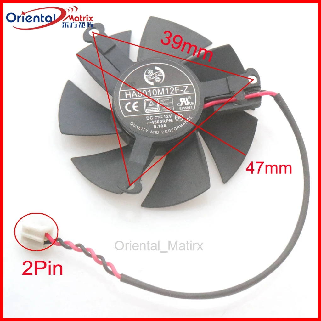 Ha5010M12F-Z 12V 0.10A 47Mm 39*39*39Mm 2Pin Per Msi Gt 1030 2Gb Lp Oc V1 Grafica/Scheda Video Ventola Di Raffreddamento Vga