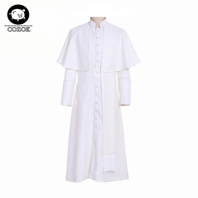 Amazon.com: Roman White/Black Priest Cassock Robe Gown Clergyman Vestments  Medieval Ritual Robe : Clothing, Shoes & Jewelry