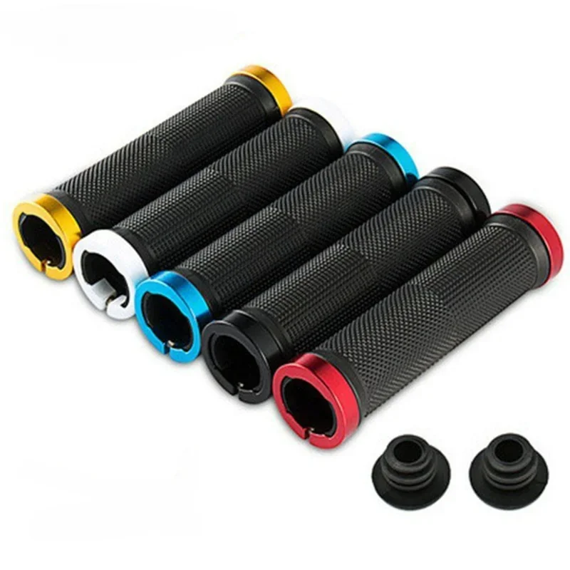 

Bicycle Grips BMX Bike Handbar Grips Rubber Bilateral Lock Mountain Bikes Handlebar Grips Non-slip Cycling Bike Accessories