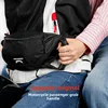 Motorcycle Riding Safety Handle Portable Waist Bag Dumpling Shape Crossbody Bag for Rider Black Polyester Material