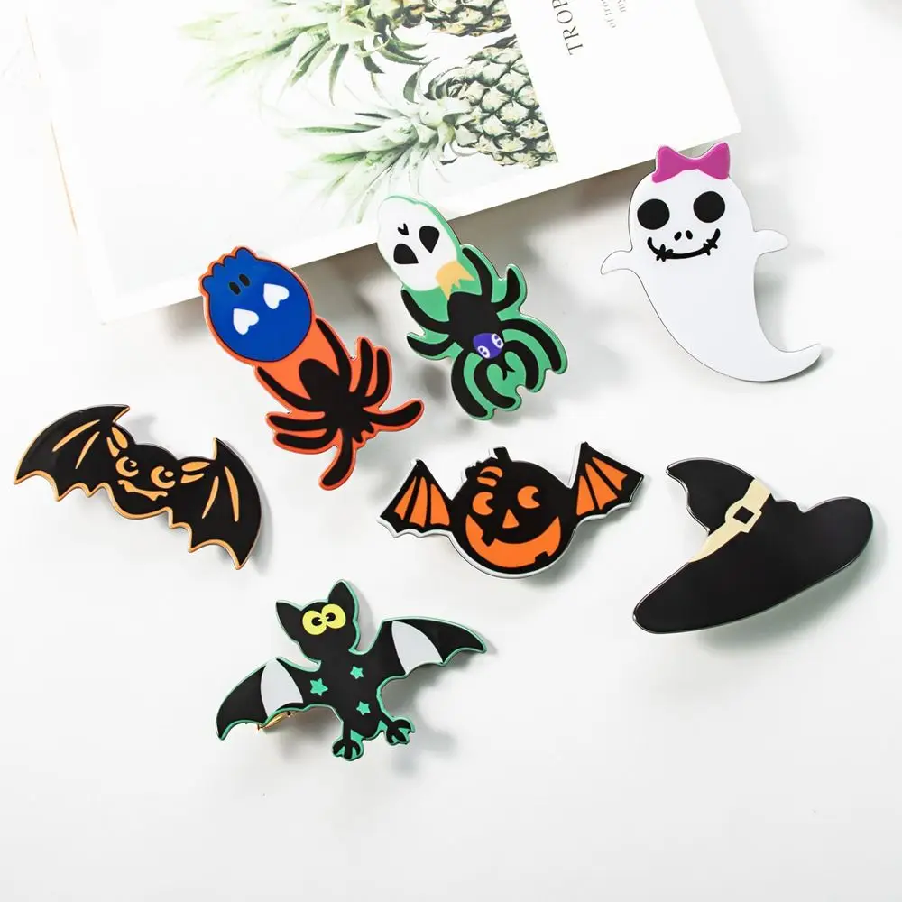 

Bat Halloween Ghost Hair Clip Funny Pumpkin Spider Skull Duckbill Clip Korean Style Skull Bat Hairpin Party