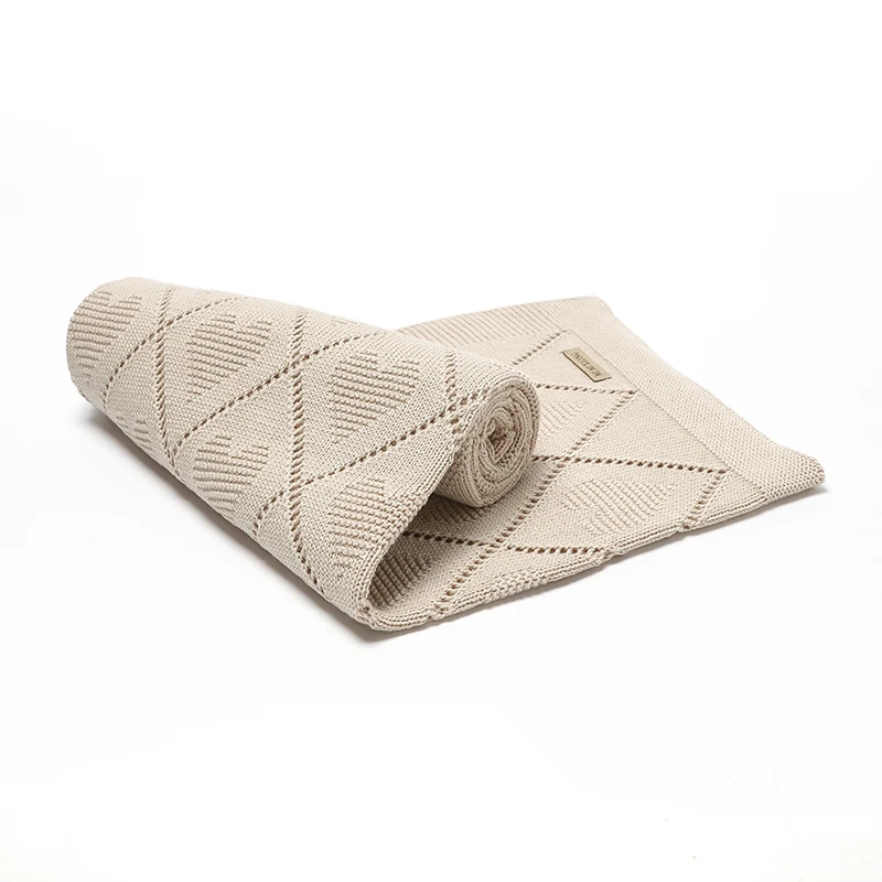 Baby Blankets Knit Newborn Infant Boys Girls Cotton Swaddle Wrap Sleepsack for Stroller Bed 90*70cm Toddler Outdoor Playing Mats