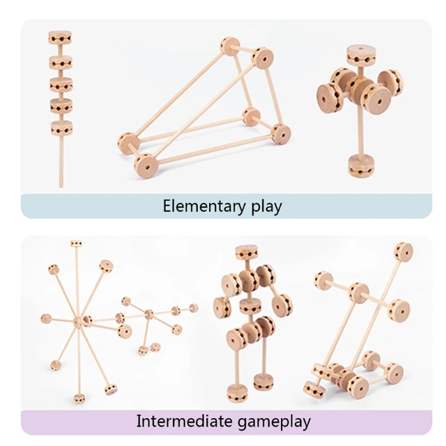 Wood Sticks Architect 4D Building Blocks Inserted Construction Assembing Bricks Educational Children Toys N0HD 3