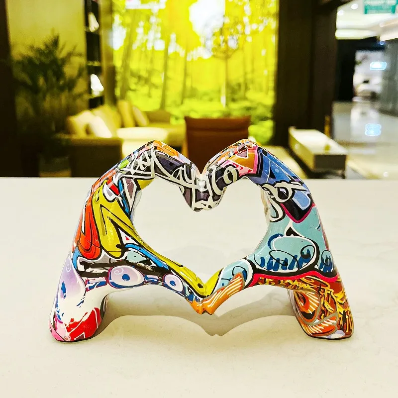 

Simple and Colorful Love Gesture Decoration Home, Living Room,Office Desktop Resin Crafts Decoration Gift Living Room Decoration