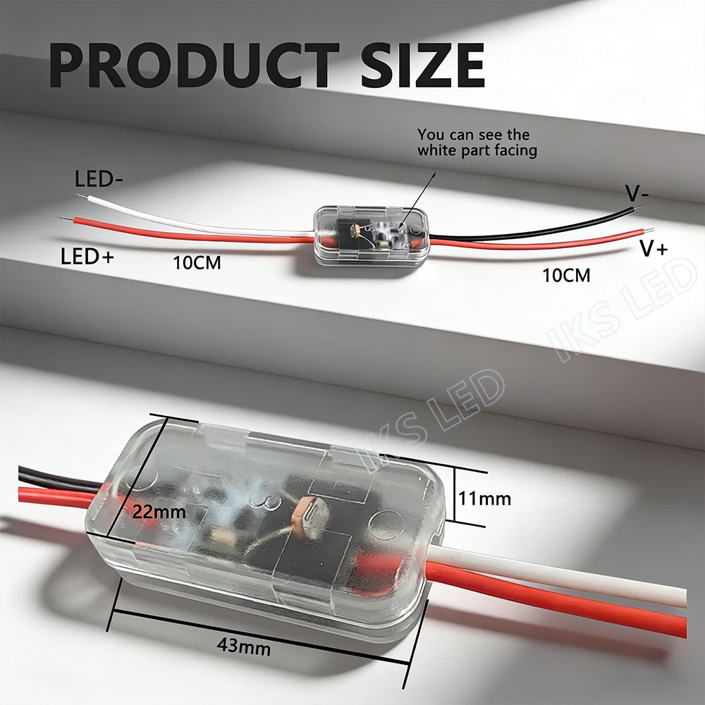 Light Sensor Switch, Automatic, Auto on Off, Photocell, Street Light, DC 3.7V 5V 12V 24V 5A, Photo Control, Photoswitch Sensor