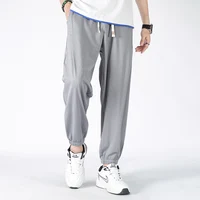 New Ultra-thin Men Fashionable Trendy Ice Silk Pants Comfortable High Elasticity Breathable Summer Outdoor Sports Fitness Pants 1