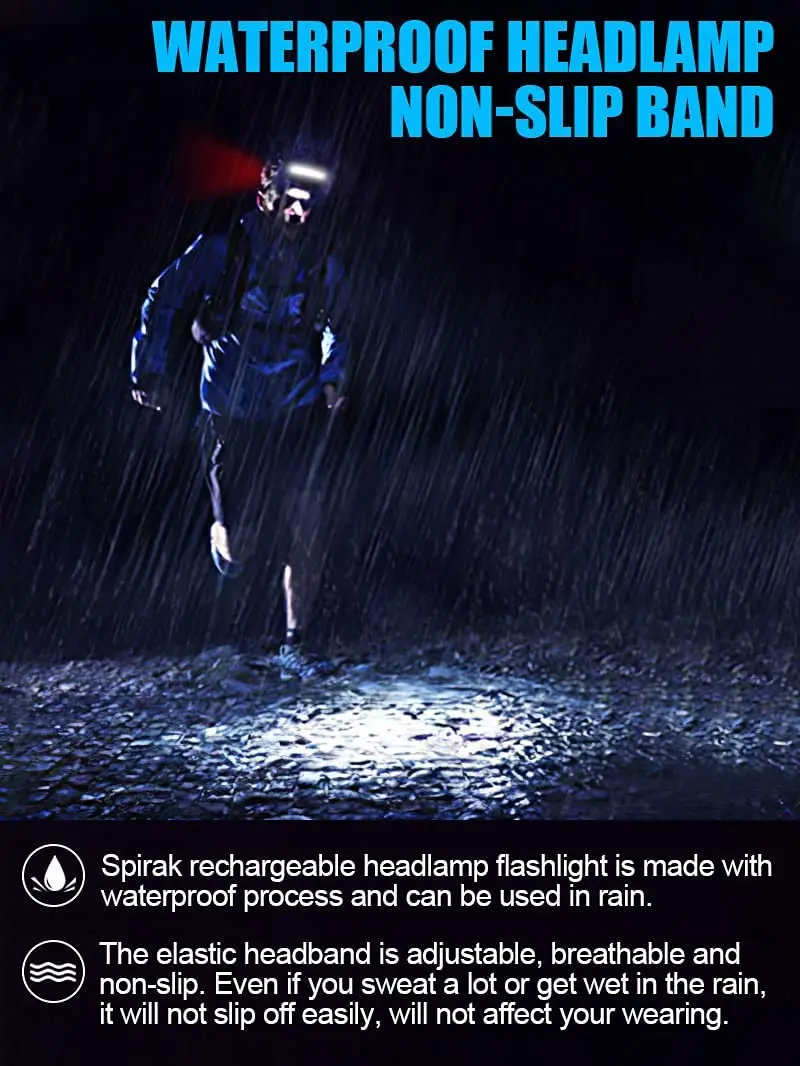 Portable LED+COB Headlamp Waterproof USB Rechargeable Camping Head Flashlight 18650 Fishing Headlight Waterproof Work Lanterns