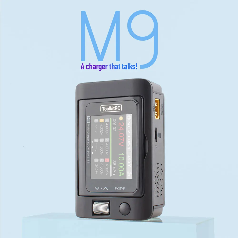 ToolkitRC M9 Multi Function 600w Dual USB Fast Charing DC Charger All in One With Audio |