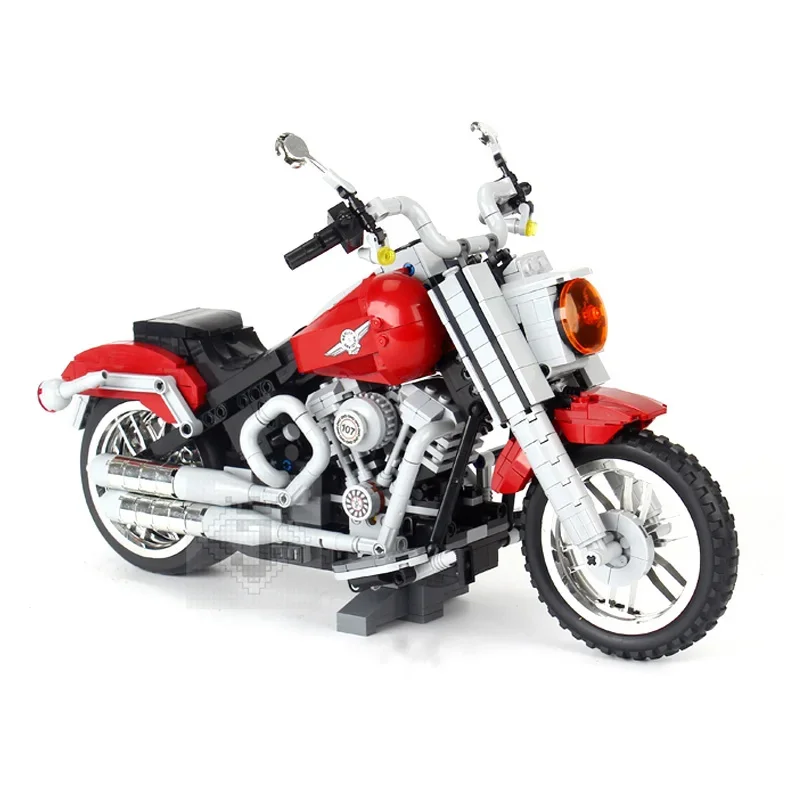 

1251pcs 91025 Technicaling Harleyinglys Motorcycle Fat Boy Blocks Vehicle Set Building Bricks DIY Toys For Children Gifts