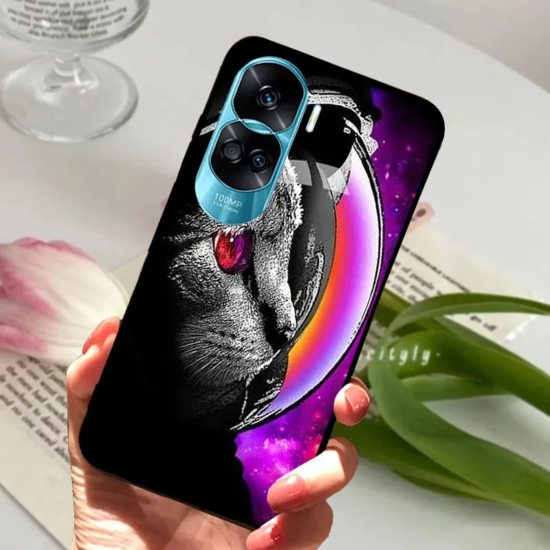 Sleek Black Silicone Soft Painted Protective Case