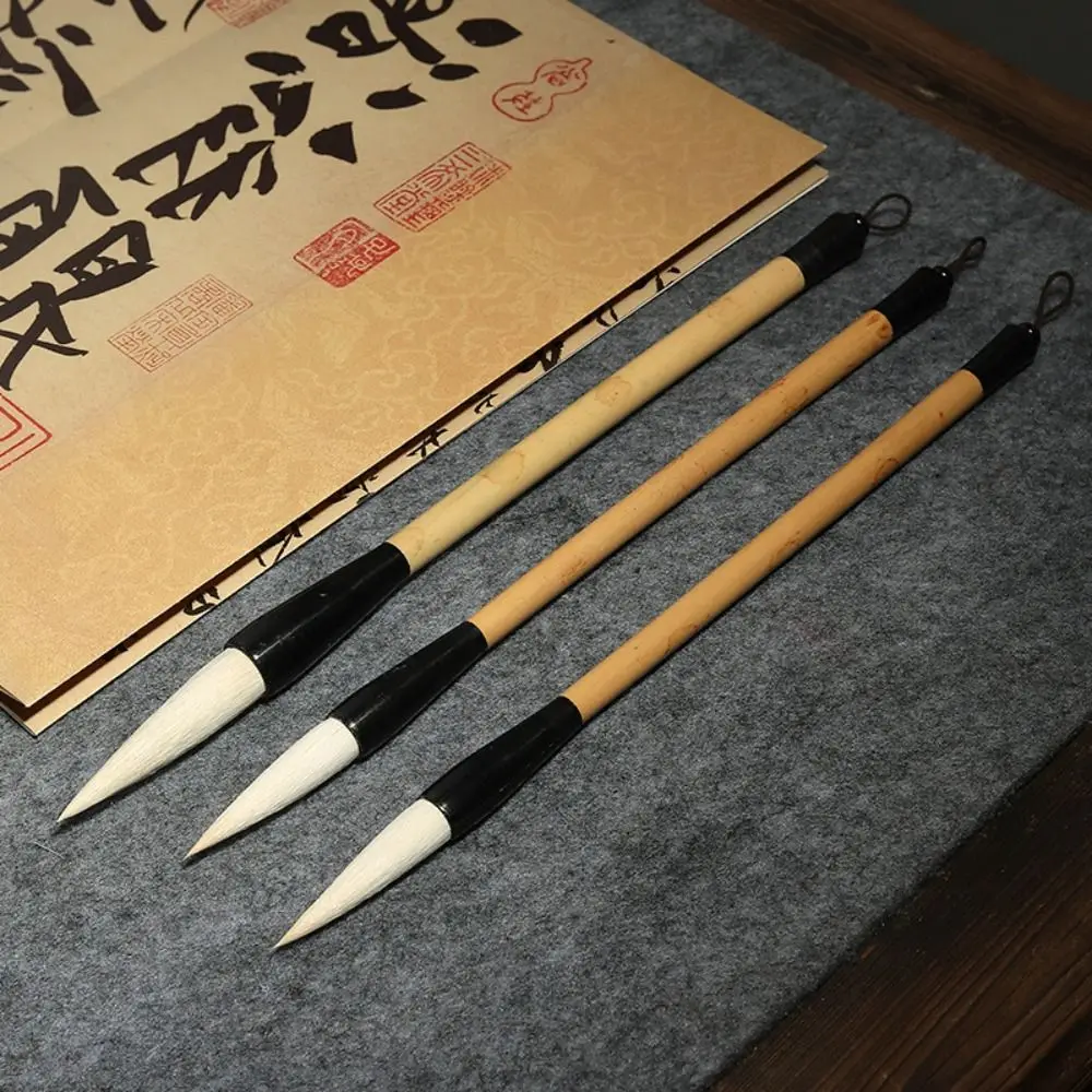 

Oil Watercolor Chinese Calligraphy Brush Goat's Hair Oil Painting Art Paint Brush Traditional Wood Scriptures Writing Brush