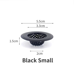 Premium Stainless Steel Sink & Shower Drain Hair Catcher and Food Strainer (Black S)