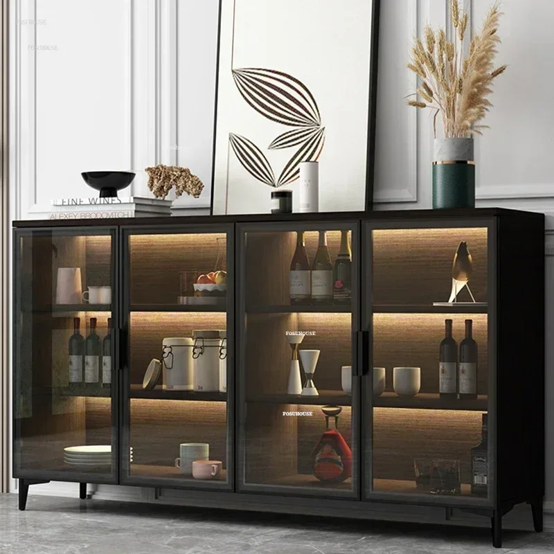Light Luxury Dining Room Furniture Modern glass Sideboards Minimalist Kitchen Locker et Sideboard Home Hotel Storage Cabinet