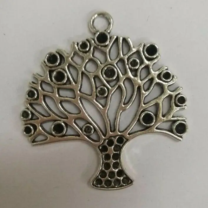 

3pcs 41.6x40mm,hole:3.5mm tibetan silver color crafted tree cameo designl charms H0637