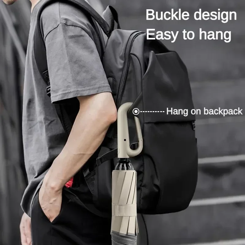 Folding Umbrellas Travel Portable Rain Umbrella Buckle Automatic Folding Reverse Umbrella