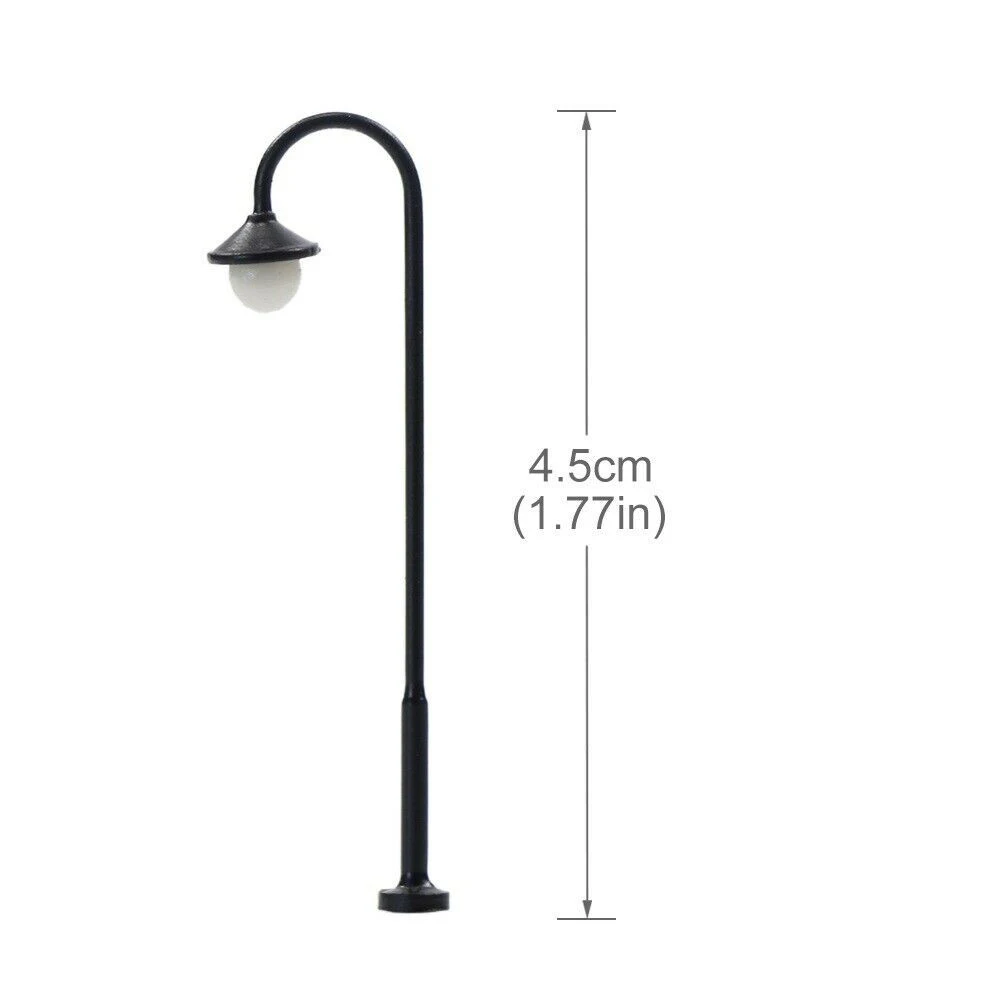 10pcs Model Railway Lights Led Lamppost Lamps Street Lgihts 1:160 Lamps N Scale 4.5cm Round Head Street Lights Train Layout Toys 6