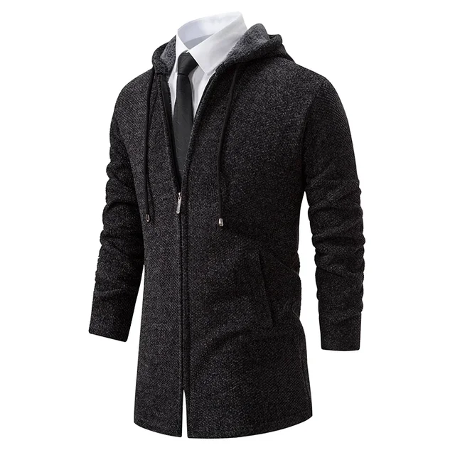 Stay cozy and stylish with the Autumn Winter Men's Fashion Overcoat Sweater Cardigan