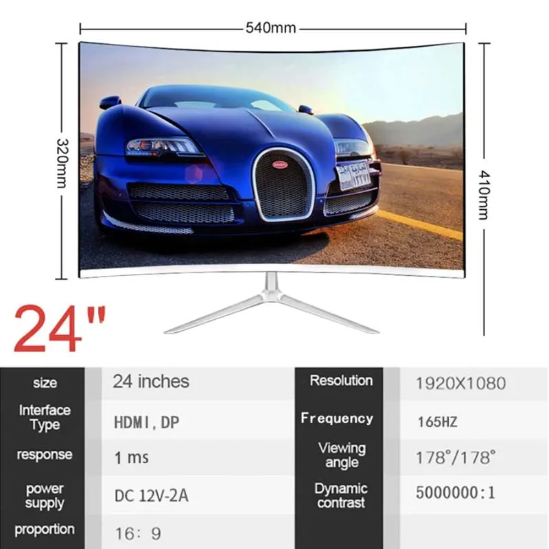 24 ġ IPS 165hz  ̸ 1080p HD ̹  PC LCD  ũ  ũž ÷, 1MS HDMI  ̸