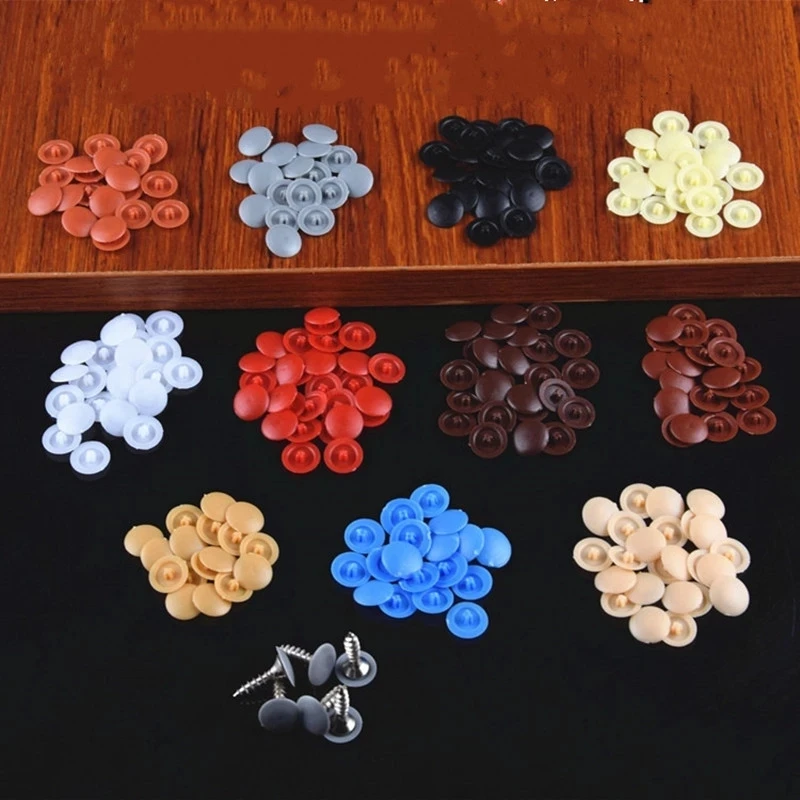 100pc 11mm Screw Caps Plastic SelfTapping Screw Hole Cap Covers for