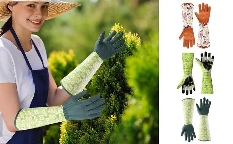 

Rose Gloves Gardening Thorn Proof Womens Durable Long Rose Pruning Garden Glove Waterproof Trimming Gardening Gloves For Plants