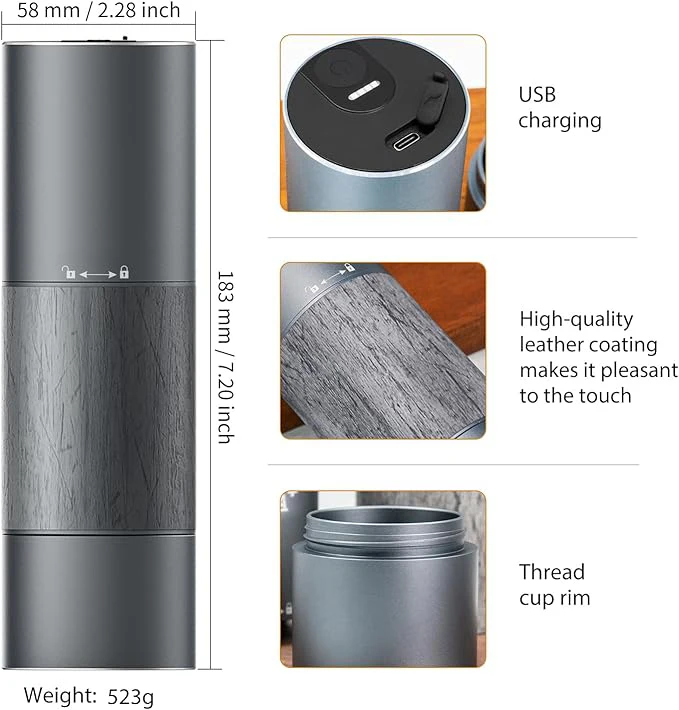 Automatic Coffee Roasting Grinder Motion Head Simple Premium Coffee Bean Grinder Mini Portable Coffee Grinder 2