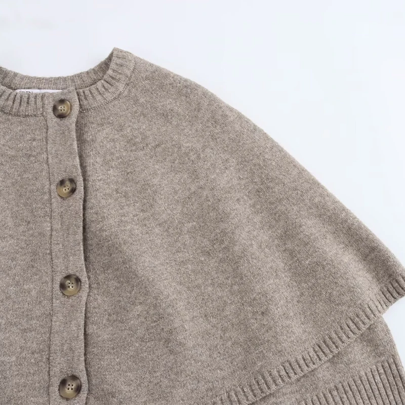 Autumn Shawl Style Short Sweater Cardigan Women Loose Single-breasted Simple Knitwear Top Fashion Lady Causal Solid Pullover