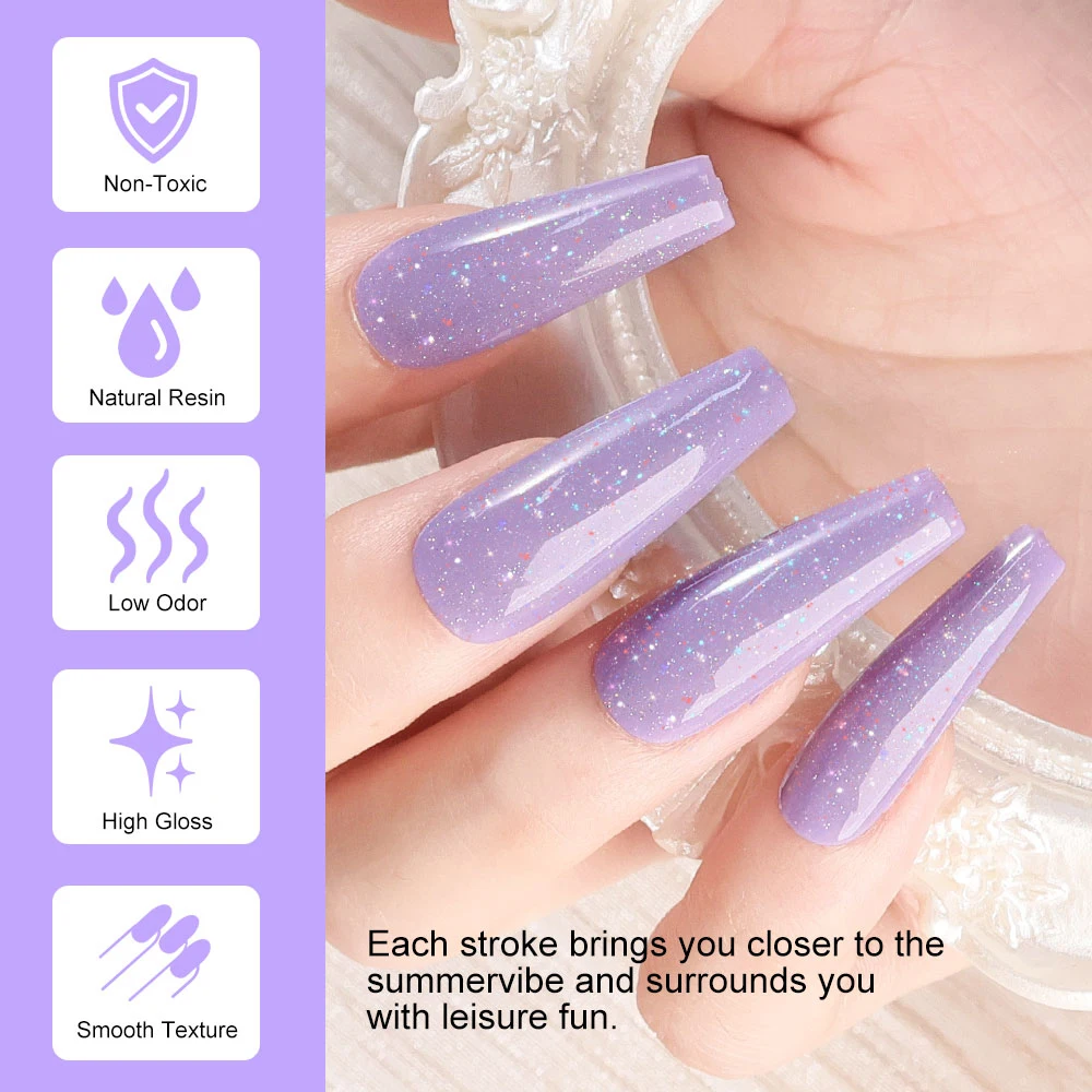 LIMEGIRL Gel Nail Polish Set 21 Color Semi-Permanent Glitter Nail Polish UV Gel Varnish Soak In Nail Polish Base Coat Nail Set 3