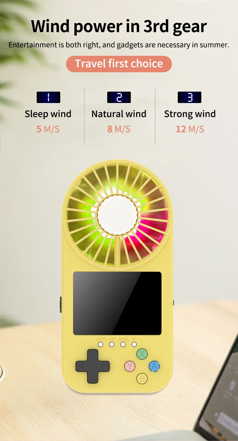 Retro Portable Mini Handheld Video Game Console 500 In 1 Game Classic Game Player With Aromatherapy Fan for Kids Gift