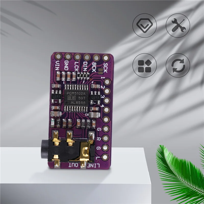 N91R PCM5102 I2S IIS Digital Audio DAC Decoder Module Stereo DAC Digital-To-Analog Converter Voice Module for Raspberry Pi