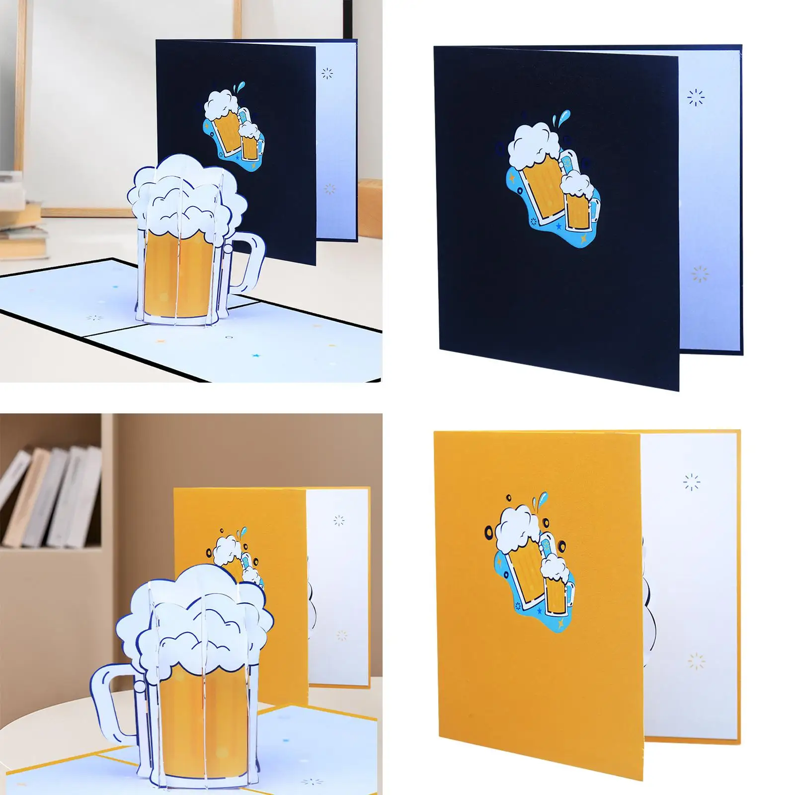 Father's Day Greeting Card 3D Dad Beer Mug Beer Mug Greeting Card for Wedding Engagement Valentines Holiday Thanksgiving