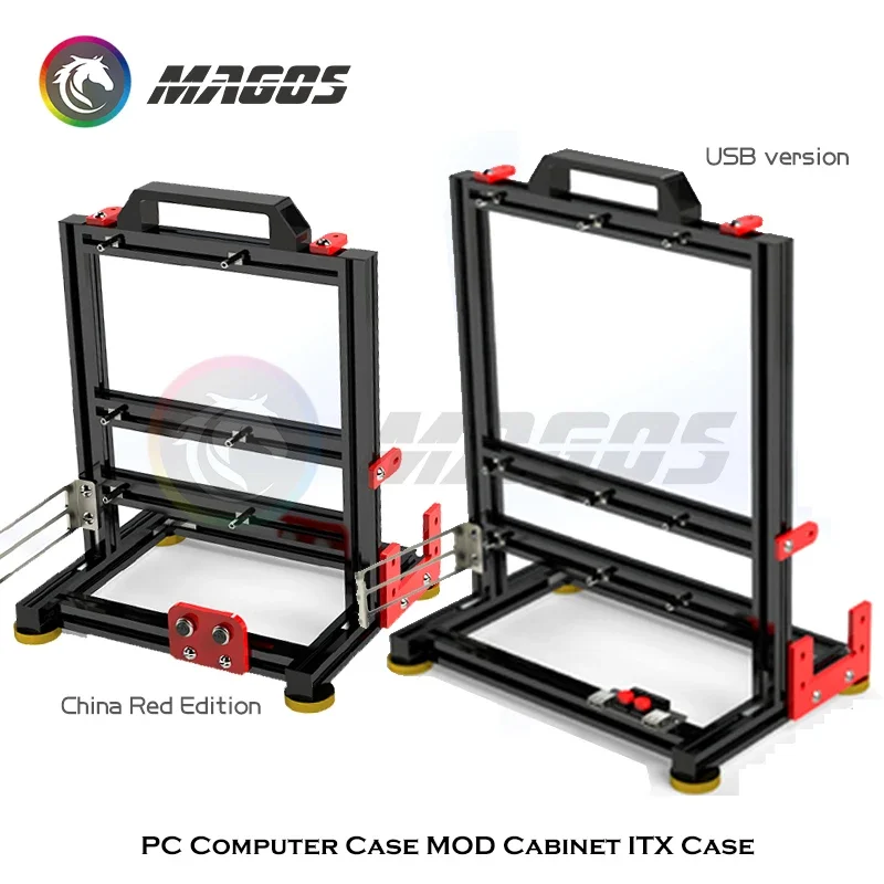 PC Gaming Case Portable ITX MOD Case Full Aluminum Support Video Card Vertical Mounting Water Cooling