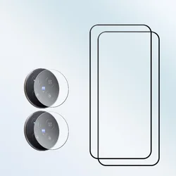 Premium Screen Glass Protector with 9H Anti - Scratch Front Tempered Glass & Soft Fiber Lens Film for X300 Pro (2 glass 2 lens film)
