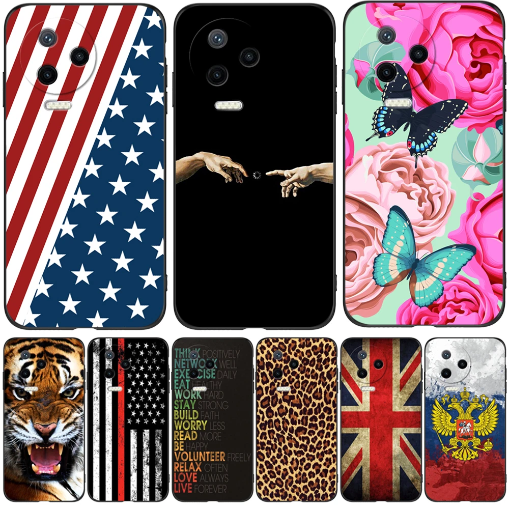 Custodia Per Infinix Note 12 4G (2023) Note Pro 4G (X676B) Cover Per Telefono In Silicone Custodia In Tpu Nero Uk Usa Flag Skull Wolf