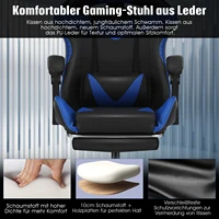 Chaise Gaming avec Massage, Support Lombaire et Repose-Pieds 3
