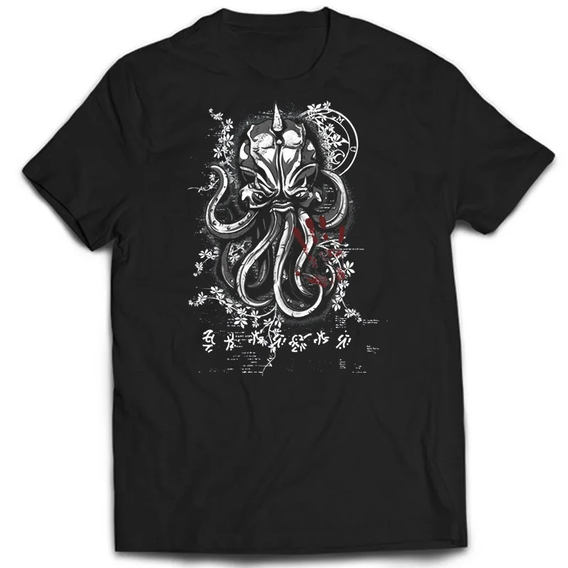 Cthulhu 패션 그래픽 스트리트웨어 데일리 캐주얼 100% 코튼 티셔츠, 하라주쿠 오버사이즈 빈티지 상의