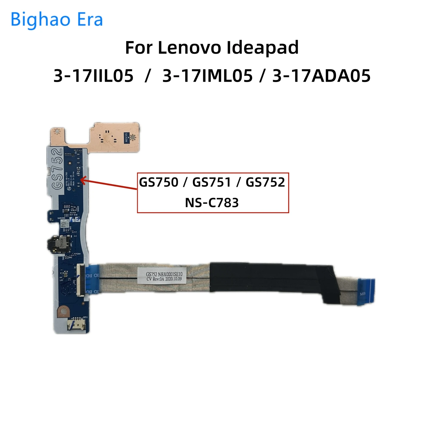 

GS752 NS-C783 для Lenovo ideapad 3-17ADA05 3-17IIL05 3-17IML05 плата переключателя питания, звуковая плата NBX00018E00