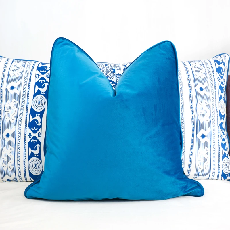 

Lake Blue Velvet Cushion Cover Living Room Home Decor Pillow Luxury Soft Velvet Throw Pillow Cover Cushions