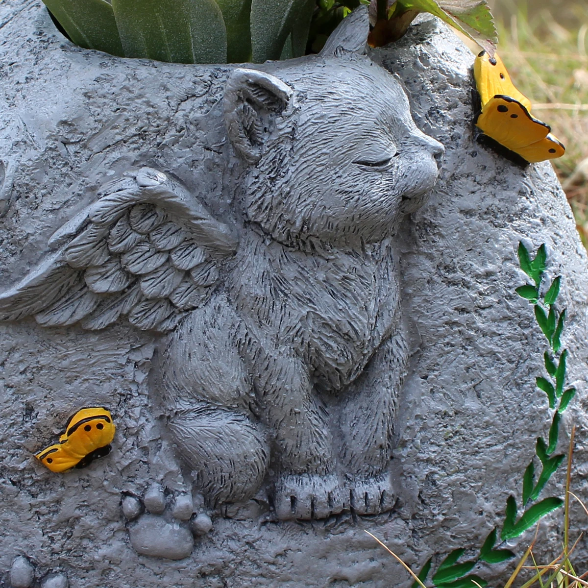 1 cat flowerpot monument, cat loss monument, ashes urn, suitable for lovers